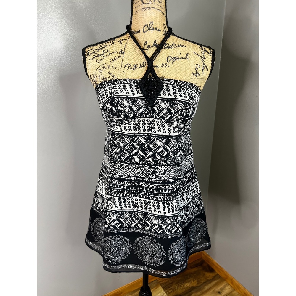 White House Black Market silk printed halter top whimsical gothic feminine